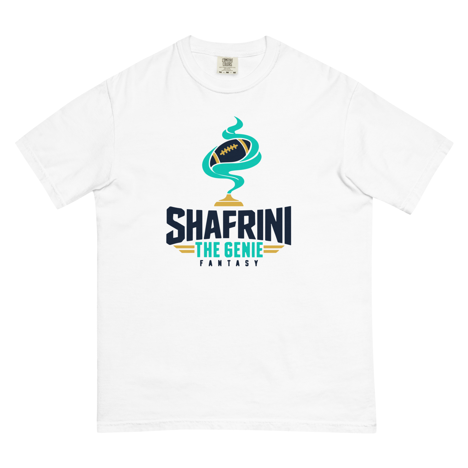 White Comfort Colors tee with original Shafrini logo