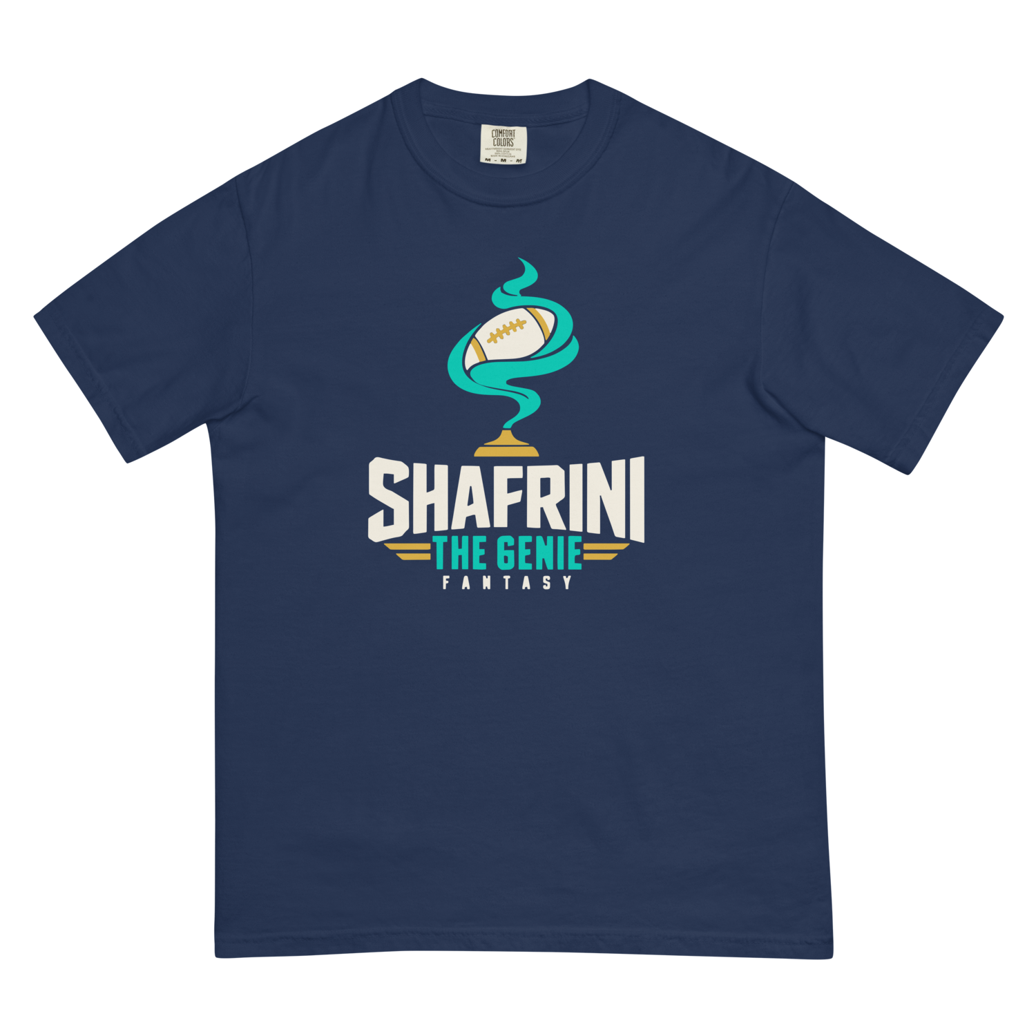 True Navy Comfort Colors tee with reverse Shafrini logo